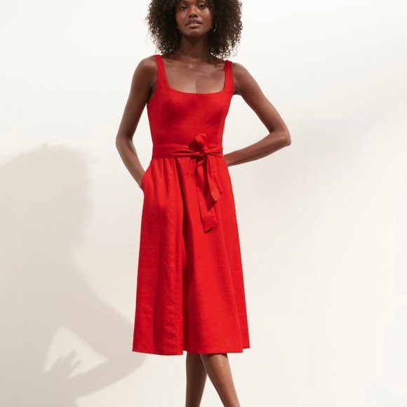 Banana Republic Dresses & Skirts - BANANA REPUBLIC Linen-Cotton Dress, Red, Size 2